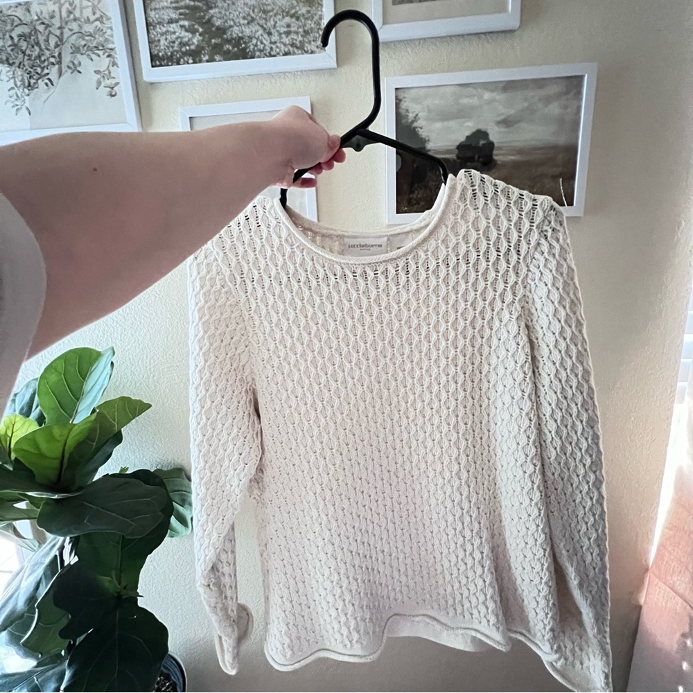 Vintage Liz Claiborne Ivory Knit Sweater